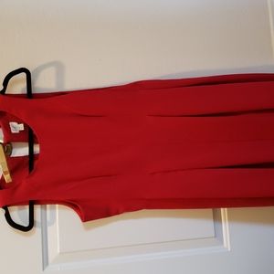 Loft Red Flare Dress Size 8P